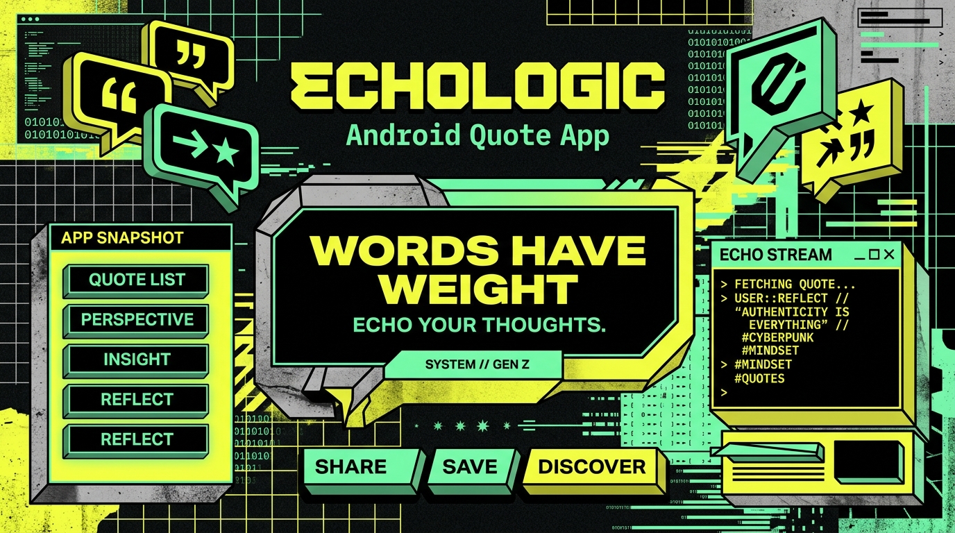 EchoLogic Neo-Brutalist Cyber Art